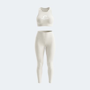 Ropa Deportiva al por Mayor para Gimnasio y Fitness, Conjunto de Yoga sin Costuras para Mujer, Colores Sólidos, Logotipo Personalizado, Secado Rápido - Product Image 1