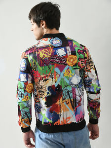 Chaquetas Bomber de Satén de Seda de Alta Calidad para Hombre y Mujer, con Cierre Rojo Personalizado, Cuello Alto Delgado, Resistentes al Viento, para Invierno, al por Mayor - Product Image 2