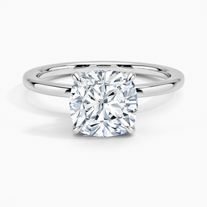 Bague Jubilé en Argent Pur Poli Brillant avec Moissanite Taille Coussin à Quatre Griffes - Product Image 5