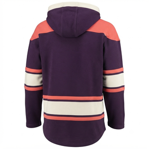 Maillot de hockey sur glace violet foncé personnalisable, respirant, style vintage, pull thermique d'hiver, vêtement de sport sur mesure - Product Image 2