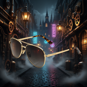 Steampunk Gothic Round Sunglasses Metal Frame Designer <b>Eyewear</b> for Festival Streetwear Fashion - Product Image 3