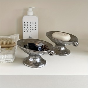 Porte-savon contemporain en acier inoxydable, support décoratif en métal pour salle de bain, pour la maison - Product Image 5