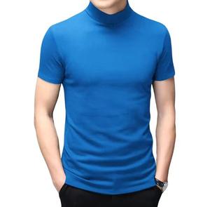 T-shirt pour homme, coupe classique, col rond, manches courtes, tricoté, couleur unie, style décontracté, 100% coton, anti-rétrécissement, 320g - Product Image 3