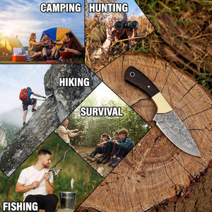 Cuchillo desollador de acero de Damasco hecho a mano, herramienta artesanal, cuchillo desollador de Damasco con hoja curva para desollar, cuchillo desollador de acero de Damasco - Product Image 3