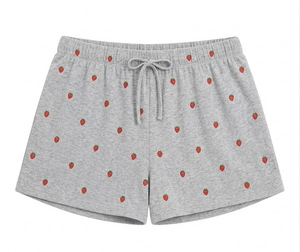 Ensemble 2 pièces tricoté uni pour femme, haut et short au-dessus du genou, pyjama décontracté d'été, respirant, 100 % polyester, vêtements de nuit - Product Image 5
