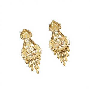 Pendientes de Aro de Oro Sólido de 22K Sanskruti para Mujer, 5.68g, Estilo Jhumka Tradicional Indio, Joyería Fina de Lujo, Regalo para Fiesta - Product Image 1