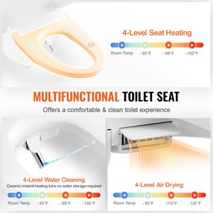 Sedile WC Bidet Quadrato Moderno con Seduta Riscaldata Intelligente, Controllo Laterale a Braccio, Elettrico 220V per Hotel e Bagni, Telecomando - Product Image 2