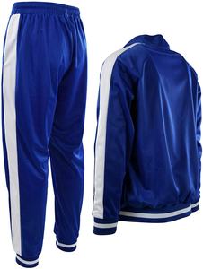 Mens Jogging Tracksuit Slim Fitted high quality Custom Gym wokout running Side Stripe Tracksuit for men - Product Image 2