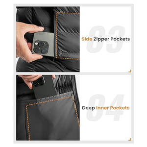 Chaqueta Acolchada para Hombre, Ligera, Plegable, Resistente al Agua, Aislante, para Invierno, Viajes, Esquí, Casual, Aire Libre - Product Image 6