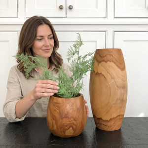 New Designed Hand Carving Rustic Bamboo Wooden Custom Shape Eco-Friendly Wall Vase for Wall Decor Wholesale Rates Indian - Product Image 1