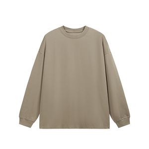 Sudadera sin Capucha para Hombre, Otoño-Invierno, Cómoda, Corte Holgado, Color Sólido Personalizado, Diseño Teñido Liso Popular - Product Image 1