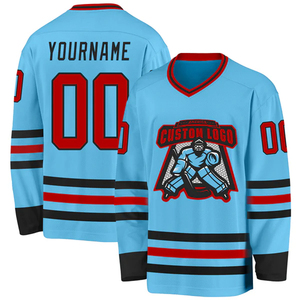Jersey de Hockey sobre Hielo Personalizado, Uniforme de Hockey Sublimado OEM, Uniforme de Hockey Personalizado para Equipos, Estilo Estadounidense, Ropa Deportiva Transpirable de Poliéster - Product Image 4