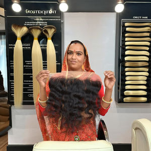 ผมต่อแบบ Remy ผมหยิกหยักศกด้านหน้าขนาด13*4สีดำธรรมชาติสำหรับ100% - Product Image 1