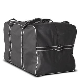 Grand sac de sport noir 600D avec garniture blanche et poches latérales pour le rangement des articles de sport - Product Image 4
