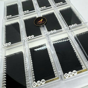 Wholesale Handmade Eyelash Extension Trays Matte Black Cashmere Silk Lashes Natural Soft Even Spread <b>Fan</b> for Professional Use - Product Image 1