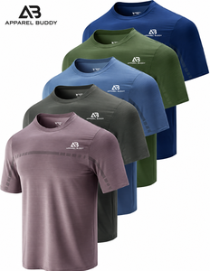 Camiseta de Manga Corta Casual para Hombre, Marca AMY, 100% Algodón, Corte Regular, Lisa, con Logotipo Personalizado al por Mayor - Product Image 1