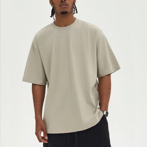 เสื้อยืดคอตตอนพรีเมียมทรงโอเวอร์ไซส์สำหรับผู้ชาย ทรงหลวม น้ำหนักเบา ระบายอากาศได้ดี คอกลม สวมใส่สบายๆ ในชีวิตประจำวัน สไตล์โมเดิร์นสตรีท - Product Image 6
