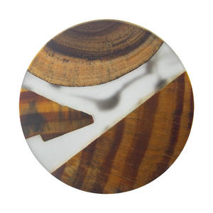 Customize <b>Drink</b> Beer Tea Coffee square Round Bamboo Wood Epoxy Resin <b>coaster</b> with Holder Set - Product Image 1