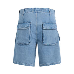 Pantalones Cortos de Lona Vaquera de Alta Calidad, Pantalones Casuales de Cintura Alta, Jeans Azules, Cintura Elástica con Cordón, Secado Rápido para Hombre, 180g Digital - Product Image 2