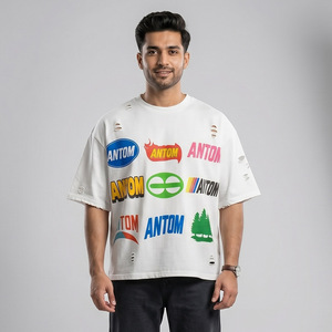 Camiseta Personalizada para Hombre, 100% Algodón, Impresión Serigráfica, Ecológica, Transpirable, de Corte Holgado, Estilo Desgastado - Product Image 1