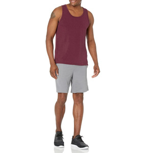 DAIZEN STAR INTERNATIONAL Camiseta sin Mangas de Punto para Hombre, Color Sólido, Cuello Redondo, Estilo Casual, Color Borgoña, Ajuste Atlético, Chaleco Deportivo, Elástico 100% - Product Image 3