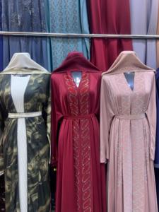 Wholesale Modest Dubai Beaded Sequined Long Sleeve <b>Abaya</b> Muslim Traditional Handmade <b>Wedding</b> Women Polyester Breathable V Neck - Product Image 5