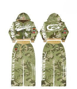 Custom Logo Tracksuits 2 Pieces Women <b>Set</b> Waffle <b>Knit</b> Autumn Cotton Hoodie Flared Pants Waffle <b>Knit</b> Sweatsuits <b>Set</b> for Women - Product Image 3