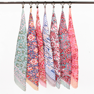 Lightweight Organic Cotton <b>Bandana</b> Floral Boho Block Printed Scarf Handmade Hair/Neck Wrap Unisex Eco-Friendly Four Seasons Gift - Product Image 5