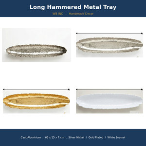 Bandeja de Servicio Ovalada Moderna de Metal Martillado, Ecológica y Duradera, con Diseño de Recogedor de Alimentos de Aluminio para Decoración del Hogar - Product Image 6