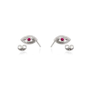 Pendientes de Plata de Ley 925 con Diseño de Ojo para Mujer, con Rubíes y Diamantes Genuinos, para Fiestas y Uso Diario, Joyería Fina, Accesorios al por Mayor - Product Image 6