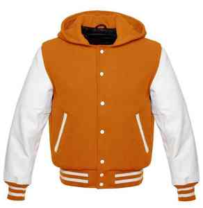 Chaqueta Varsity de Invierno Personalizada para Hombre, con Mangas de Lana y Cuero, Capucha Personalizada, Resistente al Viento, con Calefacción, Letras de Primera Fila - Product Image 1