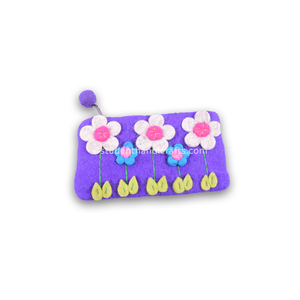 Pochette élégante en feutre pour femme avec motif tournesol - Product Image 1