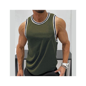 Débardeurs de sport décontractés en tricot respirant à séchage rapide pour hommes, avec emmanchures profondes et design latéral ouvert, vente en gros - Product Image 2
