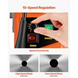 Trapano Magnetico Elettrico Portatile da 1550W, 2 Diametri di Foratura, 2922 Lbf, Velocità Variabile 0-500 RPM, Categoria Trapani Elettrici - Product Image 4