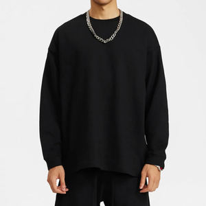 Camiseta de Algodón Lisa de Manga Larga con Cuello Simulado y Estampado Serigrafiado con Efecto Ácido para Hombre, Casual, Impresión Personalizada, Proveedor OEM ODM al por Mayor - Product Image 1