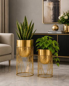 Soporte de Metal Dorado para Plantas con Maceteros Decorativos, Elegante Exhibidor de Macetas para Interiores, para Sala de Estar, Dormitorio, Balcón - Product Image 6