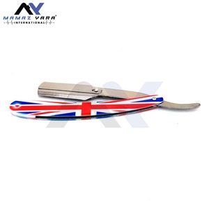 Navaja de Afeitar Profesional de Acero Inoxidable con Bloqueo Giratorio, Mango con Diseño de Bandera Americana, Plegable para Afeitar la Barba - Product Image 5