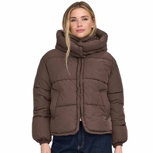 Veste matelassée coupe-vent à capuche en peau de mouton marron pour femme Twin City, avec fermeture éclair épaisse, manteau d'hiver - Product Image 4