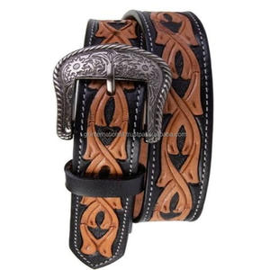 Argentina Leather Designer Luxury <b>Western</b> Cowboy Full Grain <b>Belts</b> Zinc Alloy Pin Buckle Genuine <b>Western</b> Leather Tooling <b>Belt</b> - Product Image 2