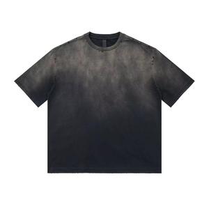 เสื้อยืดผู้ชายทรงบ็อกซี่โอเวอร์ไซส์คุณภาพสูง ลายซันเฟด แบบครอป  วินเทจ ซันเฟด แอซิดวอช  สั่งทำได้ - Product Image 3