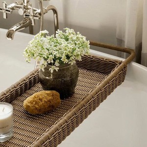 Nordic Style Rattan <b>Bath</b> <b>Tray</b> For Bathroom Accessories Custom Design Bathroom <b>Bath</b> <b>Tray</b> Handmade Vietnam Manufacturer - Product Image 5