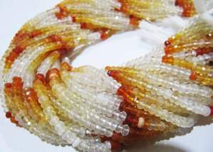 Cuentas facetadas de ópalo de fuego mexicano auténtico natural, tamaño 3-4 mm, hebra de 13 pulgadas de largo - Product Image 5