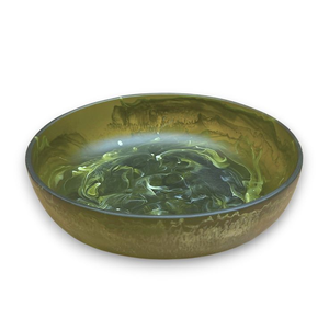 Bol en résine écologique de qualité supérieure, dernier design, couleur verte, idéal pour les desserts, les salades, les fêtes, fait main, peint à la main, modèle tendance - Product Image 3
