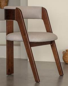 Scandinavian Solid Teak Wood <b>Dining</b> <b>Chair</b> with Upholstered Back and Seat Modern Furniture - Product Image 3