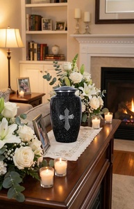 aluminium high class urn <b>vase</b> aluminium superior quality urn aluminium top grade <b>memorial</b> urn aluminium fine finis <b>vase</b> - Product Image 4