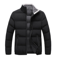 Nouvelle conception 2026 – Doudoune noire pour homme à col montant, fermeture éclair, décontractée, pour l'hiver, en polyester matelassé, coupe-vent, couleur unie