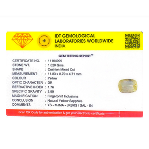 Natural Yellow Sapphire 5.1 Carat Loose Gemstone for Fine Jewelry - Product Image 4