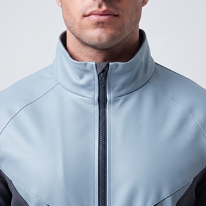<b>Mens</b> Winter Solid <b>Light</b> Blue & Charcoal Fleece Tracksuit Set Full Zip Performance <b>Jacket</b> & Jogger Pants Athletic Sportswear - Product Image 6