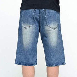 Pantalones Cortos Bermuda de Mezclilla Lavada para Hombre, Cintura Media, Cierre de Botones, Estilo Casual, Color Sólido, Lona de Algodón, Transpirables y Ligeros - Product Image 2