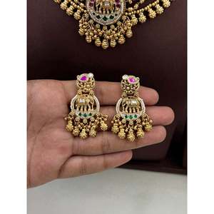 Indian Ethnic Myra Chorski Gold Plated Bridal Choker Necklace & Earring Set - Product Image 3